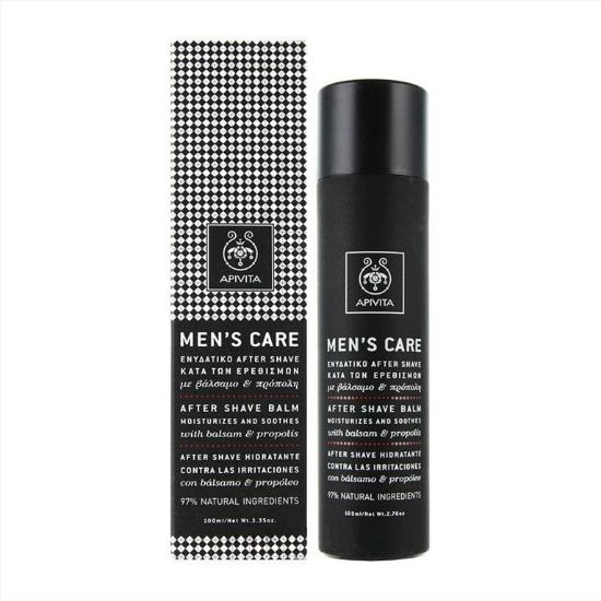 Εικόνα της APIVITA MEN'S CARE AFTER SHAVE BALM 100ML   Apivita Men's Care After Shave Balm Ενυδατικό After Shave κατά των Ερεθισμών με βάλσαμο & πρόπολη, 100ml