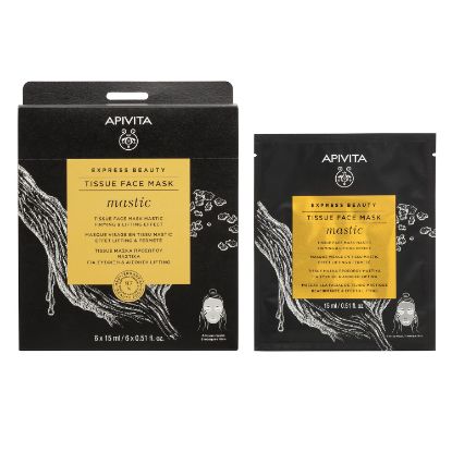 Εικόνα της APIVITA TISSUE FACE MASK MASTIC 15ML  Apivita Express Beauty Tissue Face Mask Mastic Tissue Μάσκα Προσώπου Με Μαστίχα Για Σύσφιξη & Αίσθηση Lifting, 15ml