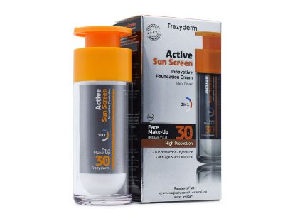 Εικόνα της FREZYDERM ACTIVE SUN SCREEN  FACE MAKE UP SPF30 30ML- Αντηλιακό Make Up Προσώπου, 30ml