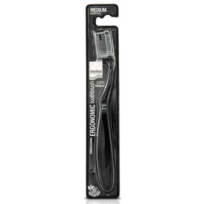 Εικόνα της INTERMED TOOTHBRUSH MEDIUM BLACK Οδοντόβουρτσα Medium Μαύρο Χρώμα, 1 τμχ