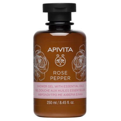 Εικόνα της APIVITA ROSE PEPPER SHOWER GEL. Αφρόλουτρο Με Αιθέρια Έλαια 250ml