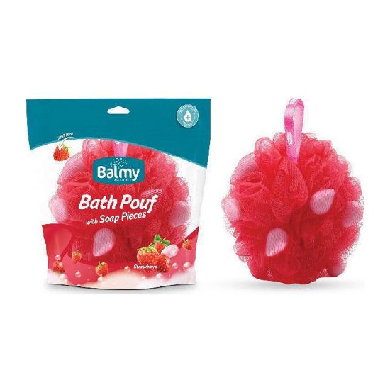 Εικόνα της BALMY BATH POUF WITH SOAP STRAWBERRY  ΣΦΟΥΓΓΑΡΙ ΜΕ ΣΑΠΟΥΝΙ ΚΑΙ ΑΡΩΜΑ ΦΡΑΟΥΛΑ