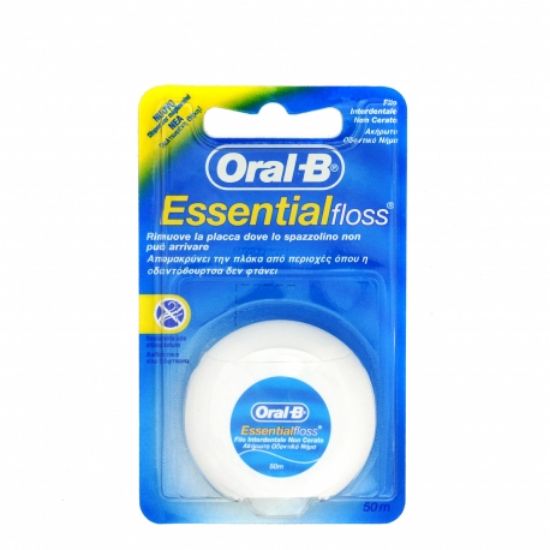 Εικόνα της ORAL-B ESSENTIAL FLOSS 50M  Oral-B Essential Ακέρωτο Οδοντικό Νήμα Μέντα 50m