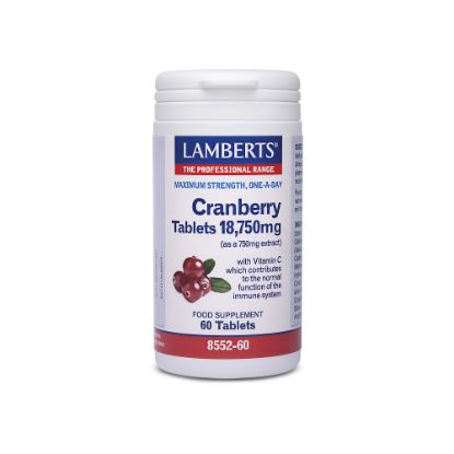 Εικόνα της LAMBERTS CRANBERRY TABLETS 18.750MG ΓΙΑ ΤΗΝ ΔΙΑΤΗΡΗΣΗ ΕΝΟΣ ΥΓΙΟΥΣ ΟΥΡΟΠΟΙΗΤΙΚΟΥ ΣΥΣΤΗΜΑΤΟΣ, 60TABS.