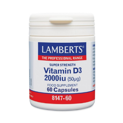 Εικόνα της LAMBERTS VITAMIN D3 2000IU (50MG) 60CAPS - ΣΥΜΠΛΗΡΩΜΑ ΔΙΑΤΡΟΦΗΣ ΒΙΤΑΜΙΝΗΣ D, 60CAPS.