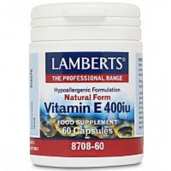 Εικόνα της LAMBERTS VITAMIN E 400 IU NATURAL FORM ΓΙΑ ΤΗ ΔΙΑΤΗΡΗΣΗ ΤΗΣ ΚΑΛΗΣ ΥΓΕΙΑΣ ΤΟΥ ΔΕΡΜΑΤΟΣ, 60CAPS.