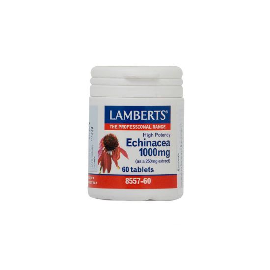 Εικόνα της LAMBERTS ECHINACEA 1000MG ΣΥΜΠΛΗΡΩΜΑ ΔΙΑΤΡΟΦΗΣ ΜΕ ΕΧΙΝΑΚΕΙΑ ΓΙΑ ΕΝΙΣΧΥΣΗ ΑΝΟΣΟΠΟΙΗΤΙΚΟΥ & ΜΕΙΩΣΗ ΤΩΝ ΣΥΜΠΤΩΜΑΤΩΝ ΚΡΥΟΛΟΓΗΜΑΤΟΣ Η ΓΡΙΠΗΣ, 60TABS.