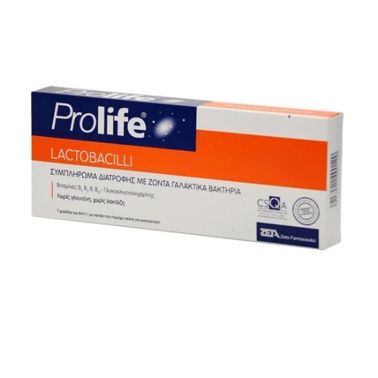 Εικόνα της PROLIFE LACTOBACILLI 7X8ML   Prolife Lactobacilli Συμπλήρωμα Διατροφής με Προβιοτικά, Πρεβιοτικά & Βιταμίνες Β, 7 x 8ml