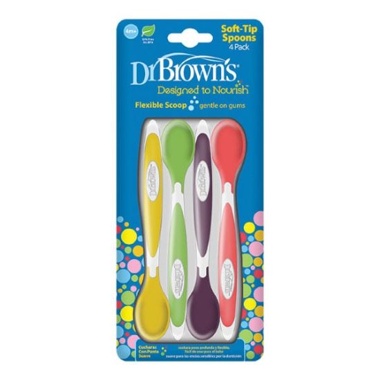 Εικόνα της DR. BROWN'S SOFT TIP SPOONS FLEXIBLE SCOOP ΜΑΛΑΚΑ ΚΟΥΤΑΛΑΚΙΑ ΤΑΙΣΜΑΤΟΣ 4M+, 4 ΤΕΜΑΧΙΑ. ΤF009