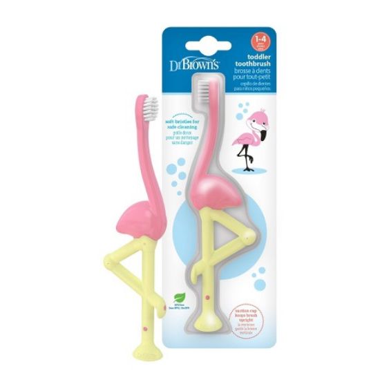 Εικόνα της DR. BROWN'S TODDLER TOOTHBRUSH HG 058 ΒΡΕΦΙΚΗ / ΠΑΙΔΙΚΗ ΟΔΟΝΤΟΒΟΥΡΤΣΑ ΡΟΖ ΦΛΑΜΙΝΓΚΟ, 1-4 ΕΤΩΝ, 1 ΤΕΜΑΧΙΟ.