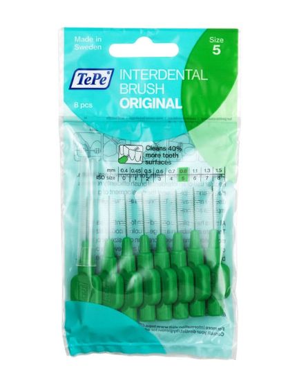 Εικόνα της TEPE ΙNTERDENTAL BRUSH ORIGINAL N5 0.8MM ΠΡΑΣΙΝΑ 8PCS