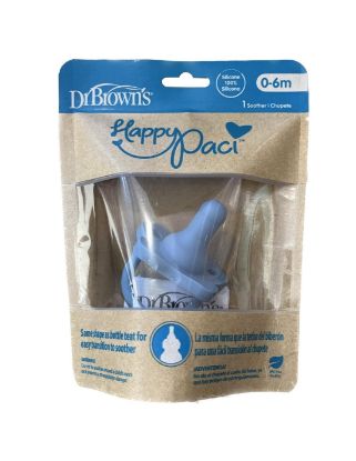 Εικόνα της DR. BROWN'S HAPPY PACI ΠΙΠΙΛΑ ΣΙΛΙΚΟΝΗΣ BLUE 0 ΜΗΝΩΝ +, 1 ΤΕΜΑΧΙΟ.