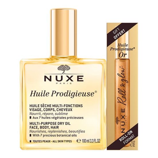 Εικόνα της NUXE PROMO HUILE PRODIGIEUSE MULTI-PURPOSE DRY OIL & FREE HUILE PRODIGIEUSE MULTI-PURPOSE DRY OIL ROLL-ON FORMAT, 8ML.