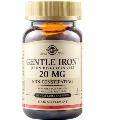 Εικόνα της SOLGAR GENTLE IRON 20MG  90VEGICAPS ΣΥΜΠΛΗΡΩΜΑ ΔΙΑΤΡΟΦΗΣ ΣΙΔΗΡΟΥ ΠΟΥ ΑΝΑΣΤΕΛΛΕΙ ΤΗ ΣΙΔΗΡΟΠΕΝΙΚΗ ΑΝΑΙΜΙΑ, 90 VEGETABLE CAPS.