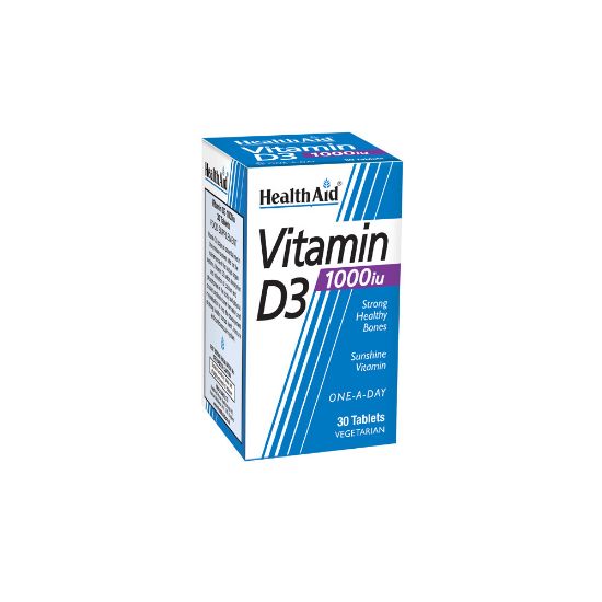 Εικόνα της HEALTH AID VITAMIN D3 1000IU 30 ΤΑΜΠΛΕΤΕΣ.