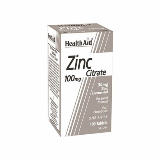 Εικόνα της HEALTH AID ZINC CITRATE 100MG ΣΥΜΠΛΗΡΩΜΑ ΔΙΑΤΡΟΦΗΣ ΜΕ ΨΕΥΔΑΡΓΥΡΟ ΓΙΑ ΤΗ ΦΥΣΙΟΛΟΓΙΚΗ ΛΕΙΤΟΥΡΓΙΑ ΤΟΥ ΑΝΟΣΟΠΟΙΗΤΙΚΟΥ, ΤΗΝ ΚΑΛΗ ΥΓΕΙΑ ΔΕΡΜΑΤΟΣ & ΑΝΑΠΑΡΑΓΩΓΙΚΟΥ, 100TABS.