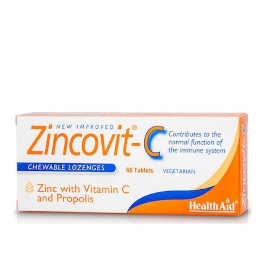 Εικόνα της HEALTH AID ZINCOVIT-C, ΨΕΥΔΑΡΓΥΡΟΣ ΜΕ ΒΙΤΑΜΙΝΗ C ΚΑΙ ΠΡΟΠΟΛΗ 60 ΜΑΣΩΜΕΝΕΣ ΤΑΜΠΛΕΤΕΣ.