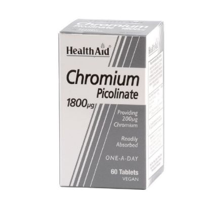 Εικόνα της HEALTH AID CHROMIUM PICOLINATE 1800MG, 60 ΤΑΜΠΛΕΤΕΣ.