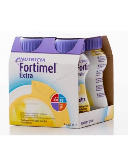 Εικόνα της NUTRICIA  FORTIMEL  ΒΑΝΙΛΙΑ  4X200ML  Nutricia Fortimel Extra Βανίλια Θρεπτικό Συμπλήρωμα Διατροφής σε Υγρή Μορφή Υψηλής Περιεκτικότητας σε Πρωτεϊνη, 4 x 200ml