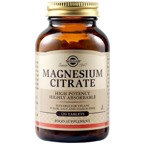 Εικόνα της SOLGAR MAGNESIUM CITRATE 200MG 120TABS - Συμπλήρωμα Διατροφής με Κιτρικό Μαγνήσιο για την Καλή Λειτουργία των Μυών & του Νευρικού Συστήματος - Μειώνει τις Κράμπες, 120TABS