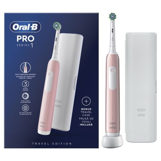 Εικόνα της ORAL-B PRO SERIES 1 ΗΛΕΚΤΡΙΚΗ ΟΔΟΝΤΟΒΟΥΡΤΣΑ ΡΟΖ & ΘΗΚΗ ΤΑΞΙΔΙΟΥ, 1 ΤΕΜΑΧΙΟ