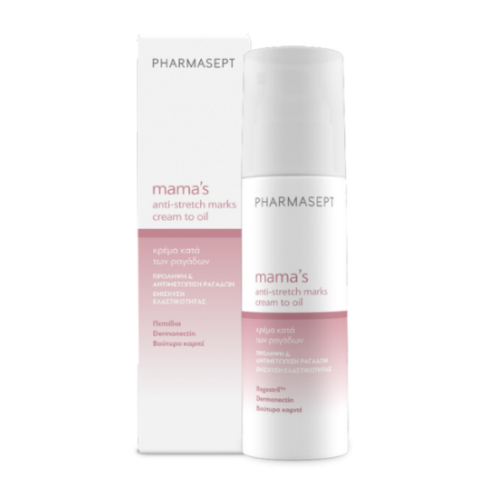 Εικόνα της PHARMASEPT MAMA"S ANTI-STRETCH MARKS CREAM TO OIL 150ML - Κρέμα κατά των Ραγάδων, 150ml