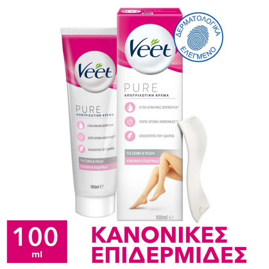 Εικόνα της VEET PURE ΚΡΕΜΑ ΓΙΑ ΣΩΜΑ ΚΑΙ ΠΟΔΙΑ -ΚΑΝΟΝΙΚΗ ΕΠΙΔΕΡΜΙΔΑ 100ML