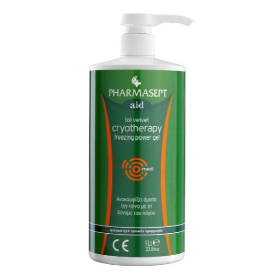 Εικόνα της PHARMASEPT AID  CRYOTHERAPY FREEZING POWER GEL 1LTR    Pharmasept Aid Cryotherapy Freezing Power Gel Ψυκτικό Τοπικό Αναλγητικό Τζελ με Εκχυλίσματα Βοτάνων, 1lt