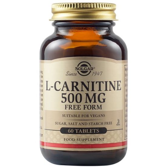 Εικόνα της SOLGAR  L-CARNITINE 500MG 60TABS - Συμπλήρωμα Διατροφής Καρνιτίνης για Αύξηση Ενέργειας, Αντοχής & Ενίσχυση του Μεταβολισμού - Ιδανικό για Αθλητές, 60tabs