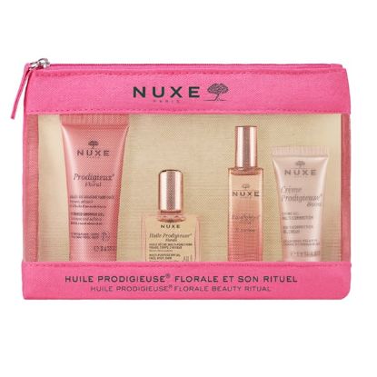 Εικόνα της Nuxe Huile Prodigieuse Florale Beauty Ritual Promo με Prodigieux Floral Αφρόλουτρο, 30ml, Huile Prodigieuse Florale Ξηρό Έλαιο, 10ml, Prodigieux Floral Le Parfum Άρωμα, 15ml & Creme Prodigieuse Boost Κρέμα Gel, 15ml, 1σετ