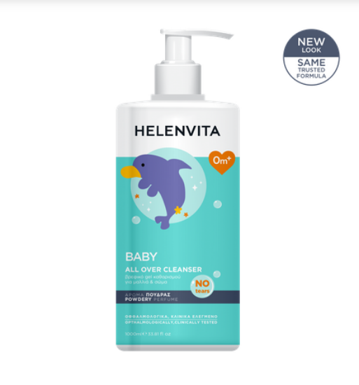 Εικόνα της HELENVITA BABY ALL OVER CLEANSER PROMO -40% ΒΡΕΦΙΚΟ ΚΑΘΑΡΙΣΤΙΚΟ ΥΓΡΟ ΓΙΑ ΣΩΜΑ & ΜΑΛΛΙΑ, 1LT.