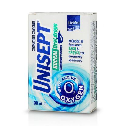 Εικόνα της INTERMED UNISEPT BUCCAL DROPS 30ML - Σταγόνες Στόματος για Καθαρισμό, Επούλωση & Ανακούφιση Ελκών & Πληγών, 15 ml