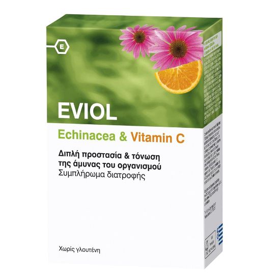 Εικόνα της EVIOL ECHINACEA & VITAMIN C 60CAPS - Συμπλήρωμα Διατροφής με Εχινάκεια & Βιταμίνη C, 60 caps