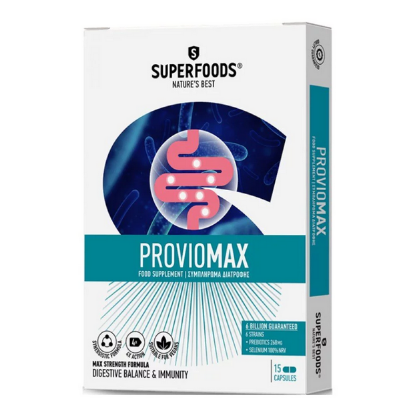 Εικόνα της SUPERFOODS PROVIOMAX 15CAPS -Συμπλήρωμα Διατροφής Προβιοτικών, 15caps