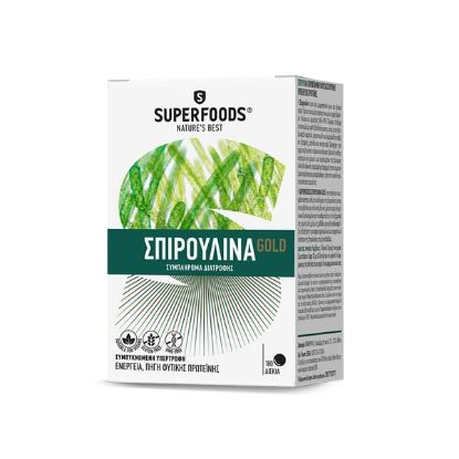 Εικόνα της SUPERFOODS SPIRULINA GOLD 300MG 180 TABS - Συμπλήρωμα Διατροφής για Ενέργεια, Αντοχή & Αίσθημα Κορεσμού, 180 veg. caps