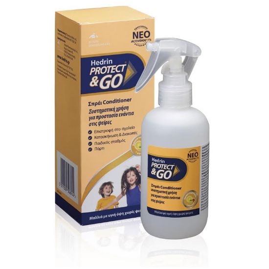 Εικόνα της HEDRIN PROTECT & GO SPRAY CONDITIONER 200ML   Hedrin Protect & Go Προληπτική Αντφθειρική Λοσιόν από 6m+, με Άρωμα Πορτοκάλι Μάνγκο, 200ml