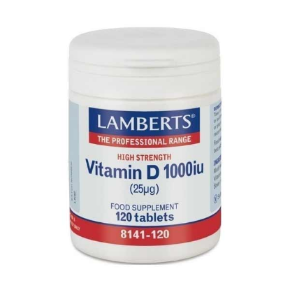 Εικόνα της LAMBERTS VITAMIN D3 1000IU (25MG) 120TABS (8143-120) - Απαραίτητη για την Υγεία των Οστών & των Δοντιών, 120caps