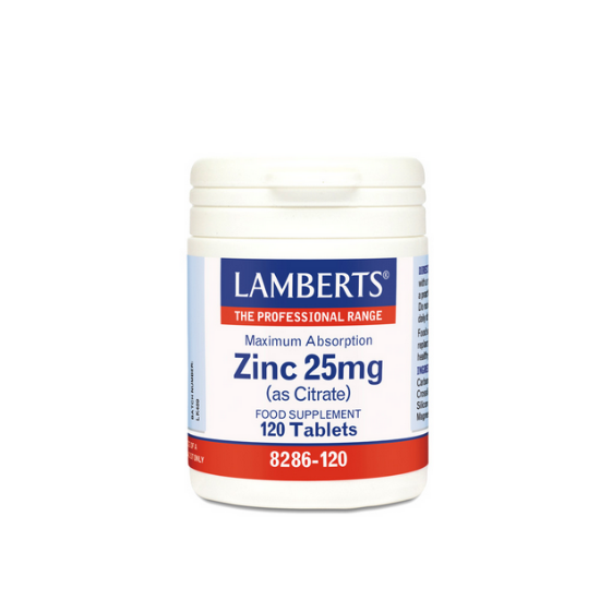 Εικόνα της LAMBERTS ZINC 25MG 120 TABS - ΣΥΜΠΛΗΡΩΜΑ ΔΙΑΤΡΟΦΗΣ ΨΕΥΔΑΡΓΥΡΟΥ ΓΙΑ ΤΟΝΩΣΗ ΑΝΟΣΟΠΟΙΗΤΙΚΟΥ, ΚΑΛΗ ΥΓΕΙΑ ΔΕΡΜΑΤΟΣ & ΑΝΑΠΑΡΑΓΩΓΙΚΟΥ, 120TABS.