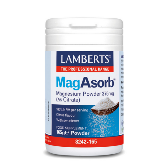 Εικόνα της LAMBERTS MAG ASORB MAGNESIUM POWDER 375 MG (CITRATE) ΥΨΗΛΗΣ ΒΙΟΔΙΑΘΕΣΙΜΟΤΗΤΑΣ ΜΑΓΝΗΣΙΟ ΣΕ ΜΟΡΦΗ ΚΙΤΡΙΚΟΥ ΑΛΑΤΟΣ, 165GR.