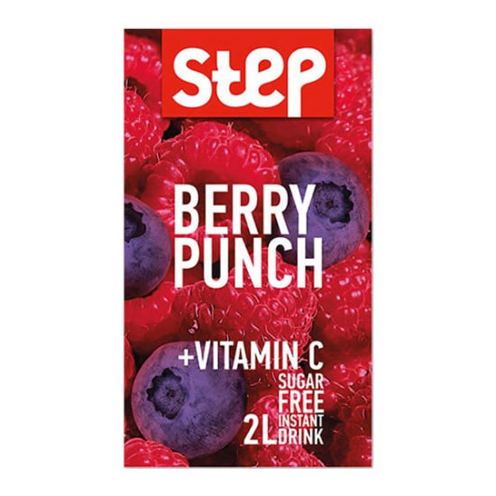 Εικόνα της STEP BERRY PUNCH 9GR  Step Berry Punch Βιταμινούχο Στιγμιαίο Ρόφημα σε Σκόνη, 9gr