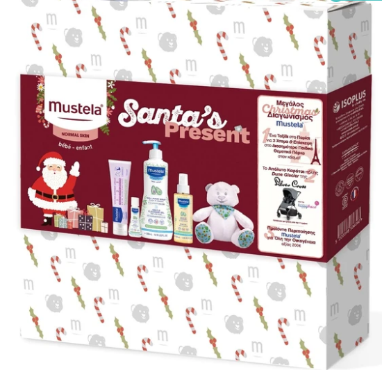 Εικόνα της MUSTELA PROMO SANTA'S PRESENT GENTLE CLEANSING GEL ΒΡΕΦΙΚΟ ΠΑΙΔΙΚΟ ΤΖΕΛ ΚΑΘΑΡΙΣΜΟΥ, 500ML + 50ML + 123 VITAMIN BARRRIER CREAM ΚΡΕΜΑ ΑΛΛΑΓΗΣ ΠΑΝΑΣ, 50ML + ΒΑΒΥ OIL ΛΑΔΙ ΓΙΑ ΜΑΣΑΖ 100ML & ΔΩΡΟ ΑΡΚΟΥΔΑΚΙ, 1ΤΜΧ