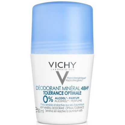 Εικόνα της VICHY DEODORANT MINERAL 48H TOLERANCE 0% 50ML - Αποσμητικό Χωρίς Άλατα Αλουμινίου & Aλκοόλη, Χωρίς Άρωμα για Ευαίσθητη & Αντιδραστική Επιδερμίδα, 50ml