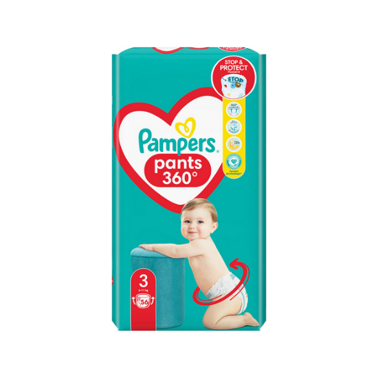 Εικόνα της PAMPERS PANTS 360* N3 (6-11KG) 56TEM