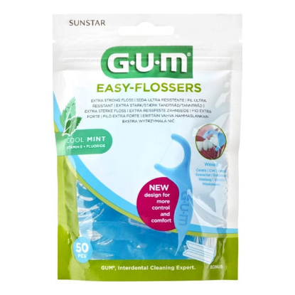 Εικόνα της GUM EASY FLOSSERS MINT 50PCS