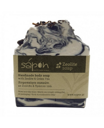 Εικόνα της SAPON ZEOLITE & GREEN TEA SOAP 100GR