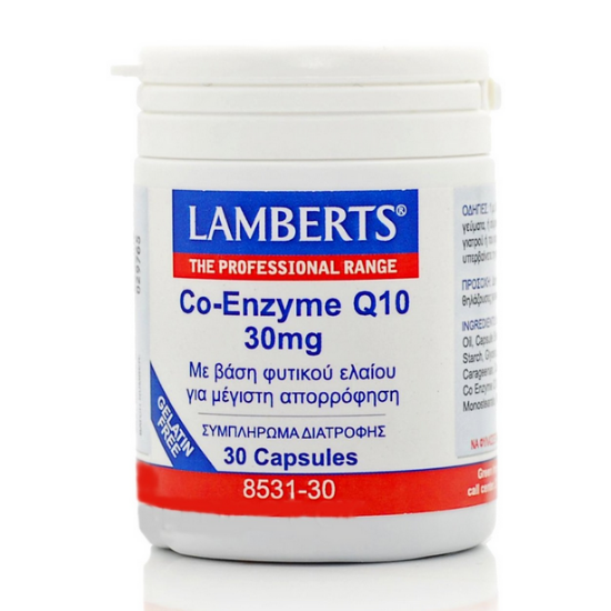 Εικόνα της LAMBERTS CO-ENZYME Q10 30MG 30CAPS (8531-30)  ΜΕ ΜΟΝΑΔΙΚΕΣ ΕΥΕΡΓΕΤΙΚΕΣ ΙΔΙΟΤΗΤΕΣ ΓΙΑ ΤΗΝ ΚΑΡΔΙΑ & ΤΟ ΑΝΟΣΟΠΟΙΗΤΙΚΟ ΣΥΣΤΗΜΑ, 30CAPS.