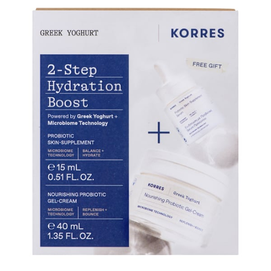 Εικόνα της KORRES GREEK YOGHURT 2-STEP HYDRATION BOOST PROMO NOURISHING PROBIOTIC GEL-CREAM ΕΝΥΔΑΤΙΚΗ ΚΡΕΜΑ-GEL ΜΕ ΠΡΟΒΙΟΤΙΚΑ, 40ML & ΔΩΡΟ PROBIOTIC SKIN-SUPPLEMENT SERUM ΕΝΥΔΑΤΙΚΟΣ ΟΡΟΣ ΜΕ ΠΡΟΒΙΟΤΙΚΑ, 15ML