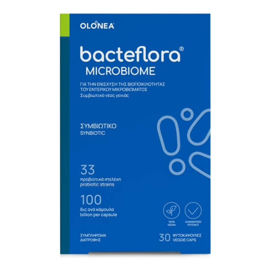 Εικόνα της BACTEFLORA MICROBIOME 30CAPS - Συμβιωτικό για την Εξισορρόπηση & Αποκατάσταση της Βιοποικιλότητας του Εντέρου, 30caps