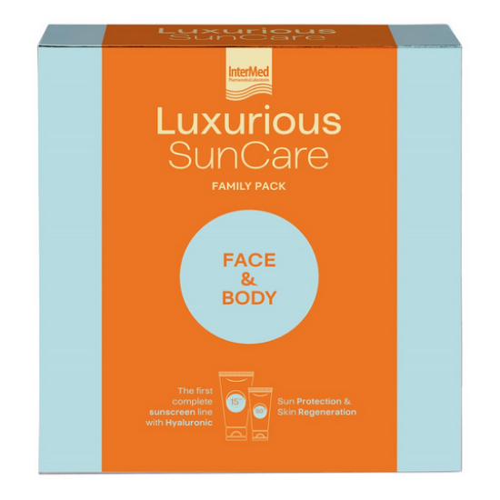 Εικόνα της INTERMED LUXURIOUS SUNCARE FACE & BODY FAMILY PACK ΜΕ HIGH PROTECTION FACE CREAM SPF50, 75ML & SUN PROTECTION BODY CREAM SPF15, 200ML, 1ΣΕΤ