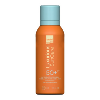 Εικόνα της INTERMED LUXURIOUS SUNCARE INVISIBLE SPRAY SPF50+ ΑΝΤΗΛΙΑΚΟ ΣΠΡΕΙ ΓΙΑ ΠΡΟΣΩΠΟ & ΣΩΜΑ, 100ML